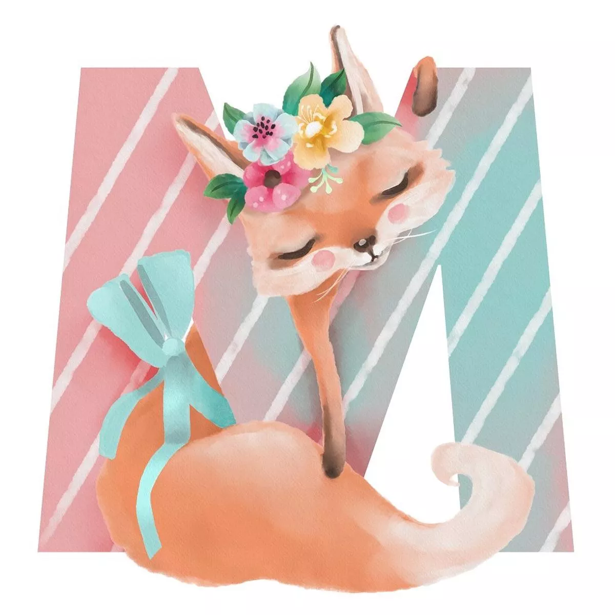 Marvelous Fox “M” Fabric Panel