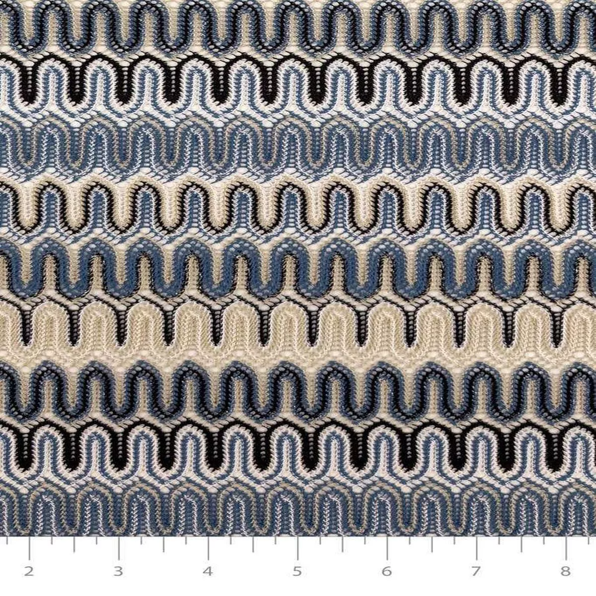 Metallic Crochet Lace Blue / Multi