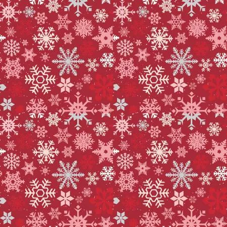 Mistletoe & Holly Snowflakes Barn Red