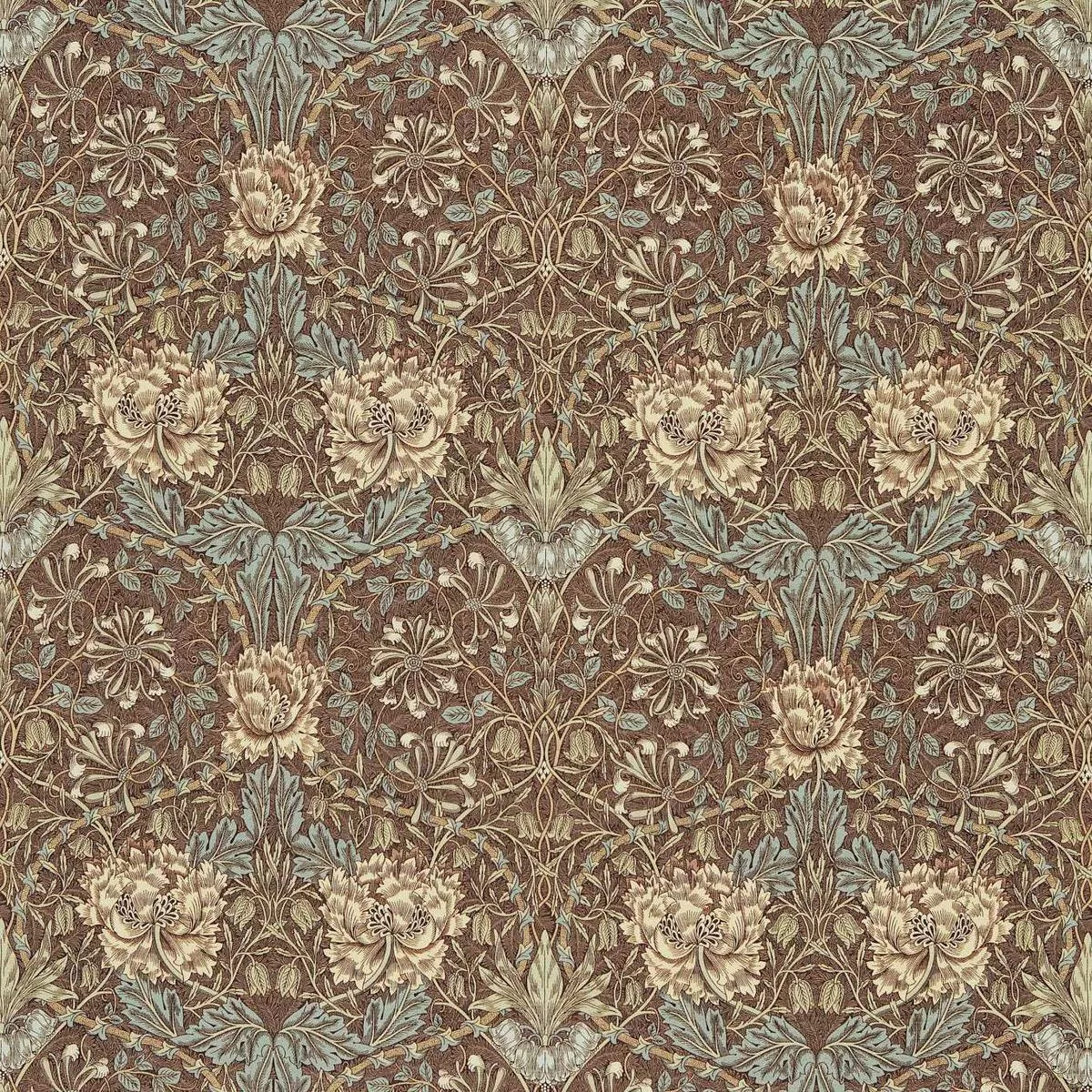 morris-co-honeysuckle-tulip-fabric-damasks-bullrush-slate-dmorho201 MORRIS & CO Honeysuckle & Tulip Fabric Damasks Bullrush,Slate – DMORHO201