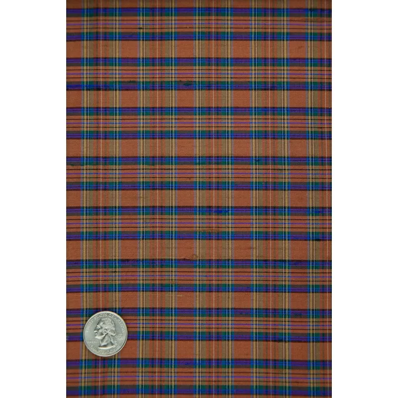 Multicolor Tartan Silk Shantung 445 Fabric