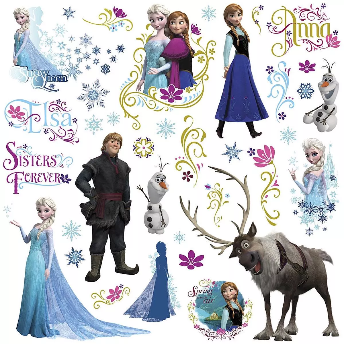 murals-frozen-wall-decals-with-glitter Murals Frozen Wall Decals With Glitter