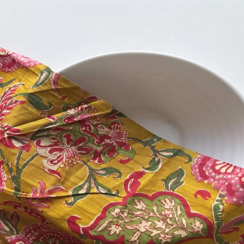 mustard-yellow-screen-print-cotton-fabric Mustard Yellow Screen Print Cotton Fabric