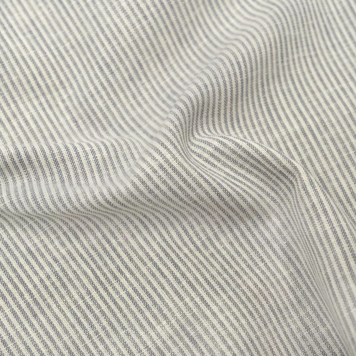 Narrow Stripe Go-To Linen Cotton Blend – Limestone/Pale Grey