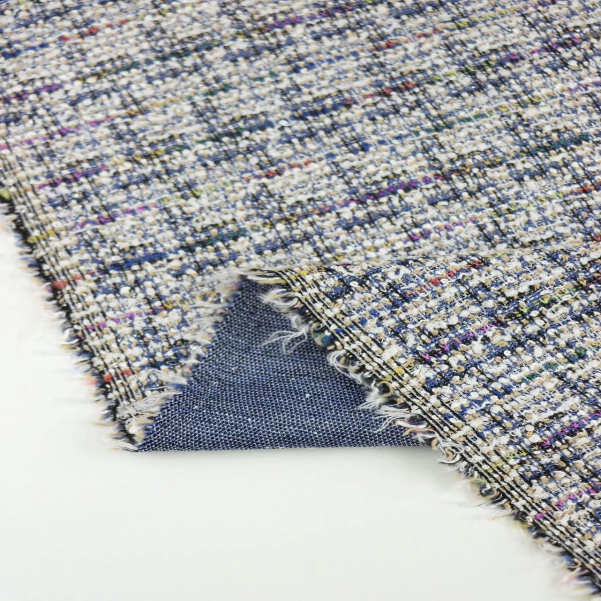 navy-tweed-boucle-jacquard-knit Navy Tweed Boucle Jacquard Knit