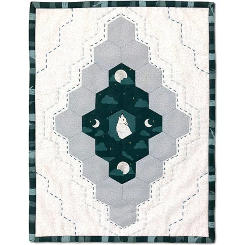 nightsong-50929qk-x-multi-nocturne-mini-wolf-hexi-epp-style-quilt-kit-cotton Nightsong 50929QK-X Multi Nocturne Mini Wolf Hexi Epp Style Quilt Kit Cotton