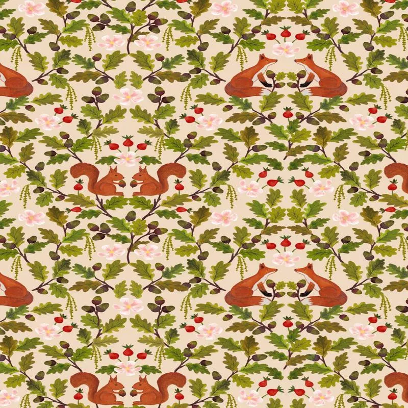 Old Quercus Fox & Squirrel By Lewis & Irene Dark Cream