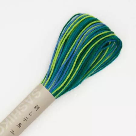 Olympus Sashiko Thread 22ydBlue/Green Variegated 77
