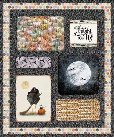 Panel 524 Tonight We Fly || Halloween Quilt Panel
