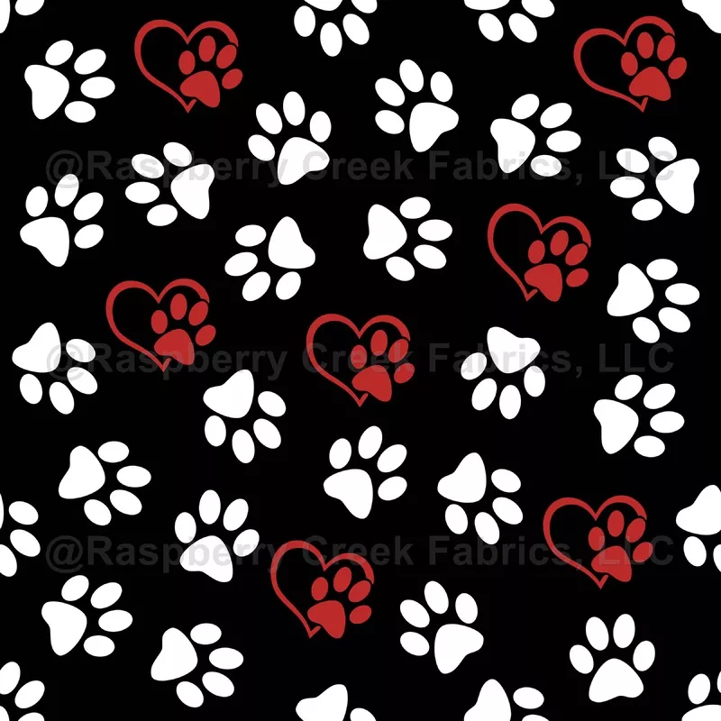 pattern-paws-white-paws-red-paws-hearts Pattern Of Paws, White Paws, Red Paws, Hearts