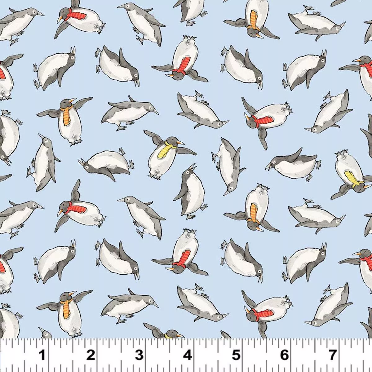 Penguins Light Blue by Anita Jeram