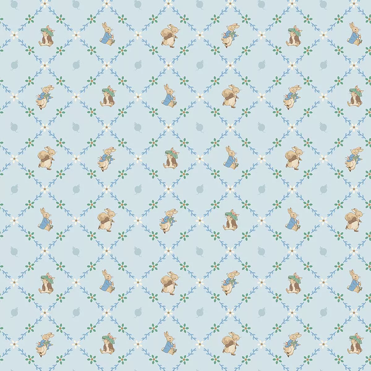 Peter Rabbit & Benjamin Bunny Lattice Blue