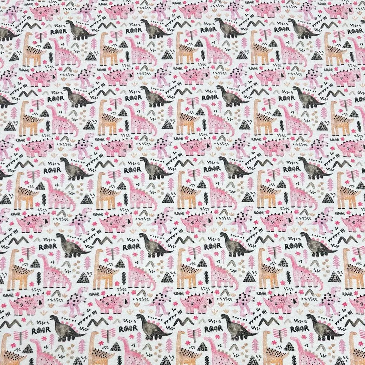 pink-dinosaurs-cotton-jersey-fabric Pink Dinosaurs Cotton Jersey Fabric
