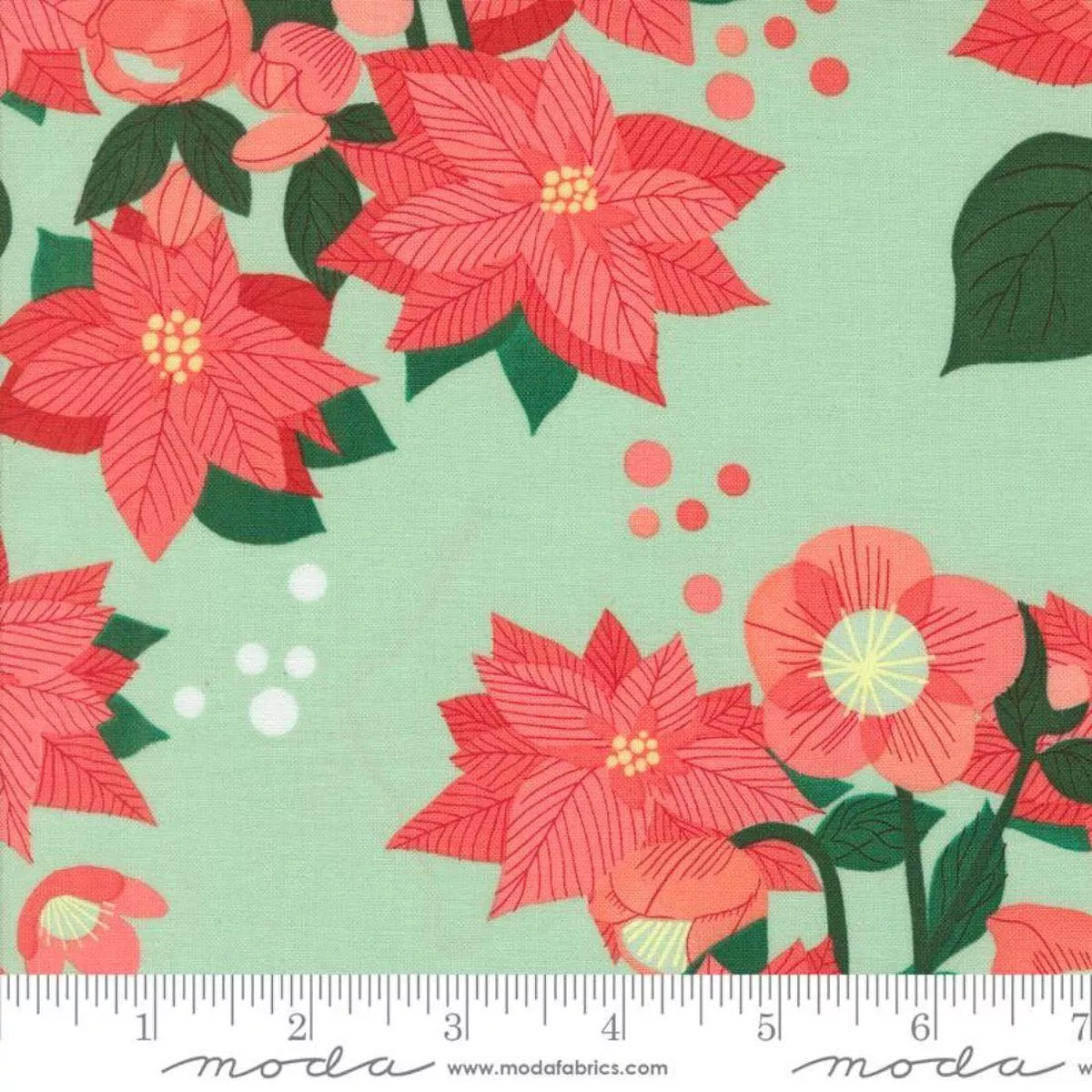 Poinsettias Mint by Lizzy House