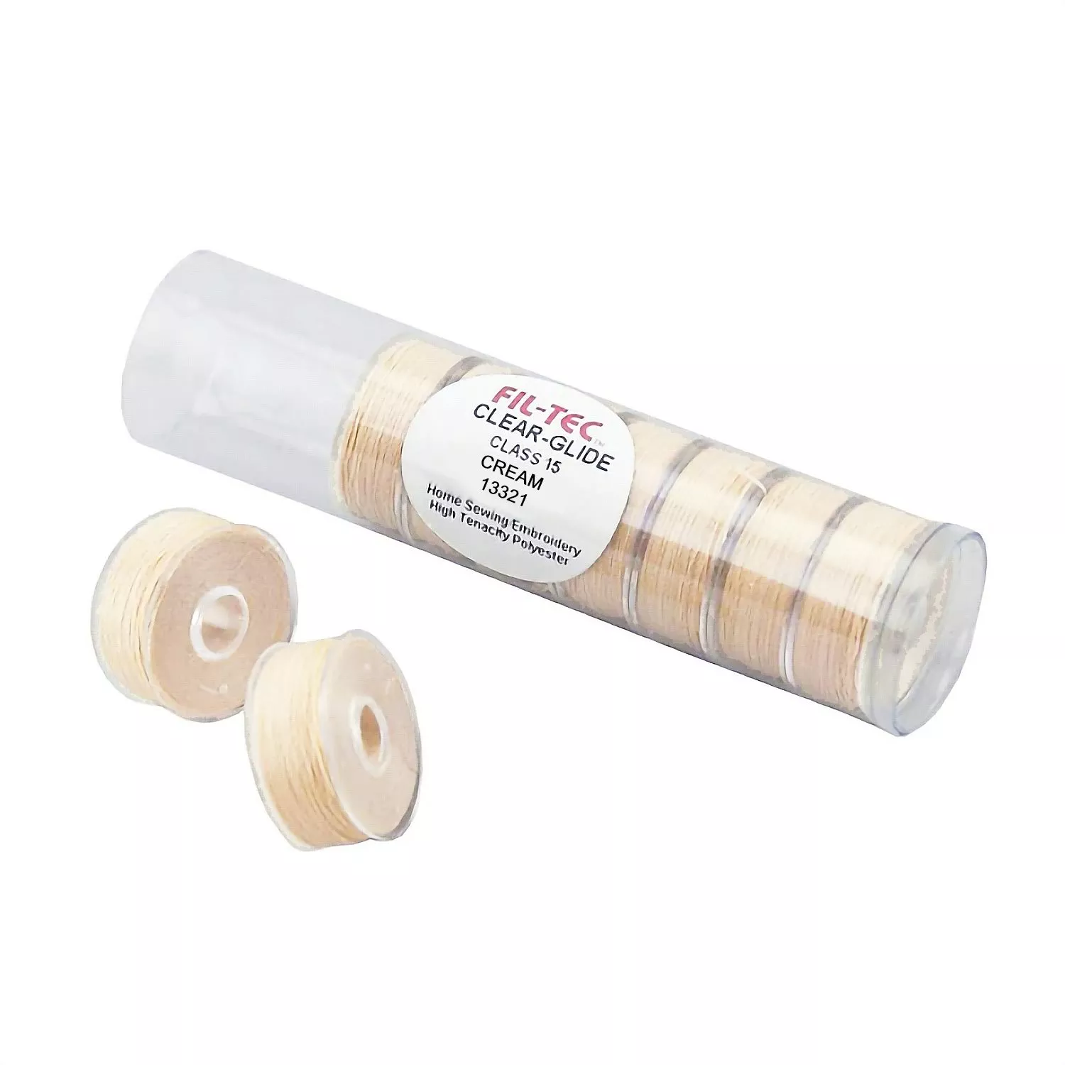 Prewound Bobbin Cream Clear GlideFil-Tec 13321 Size 15