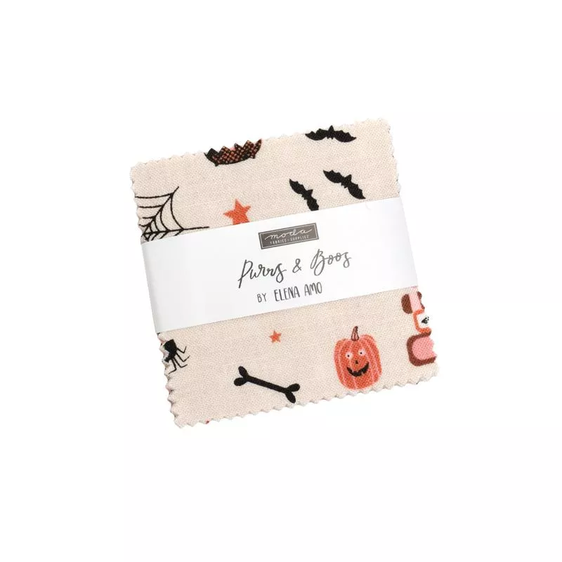 Purrs and Boos Mini Charm 39060MC Moda Precuts#1