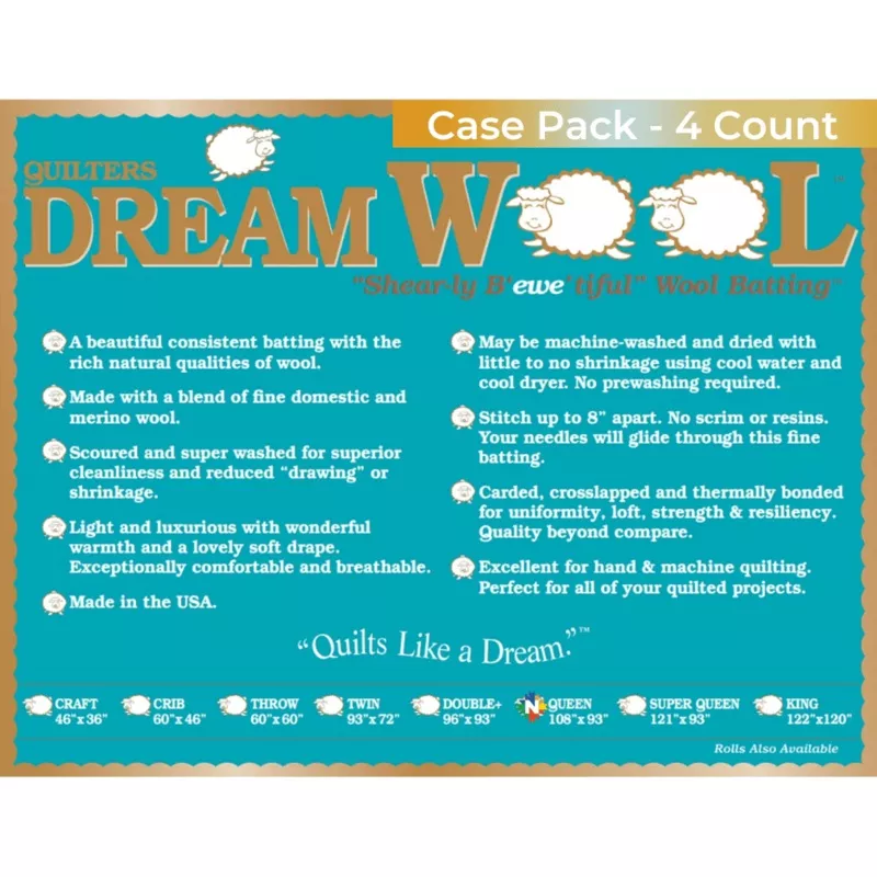 quilters-dream-wool-batting-queen-case-4-pieces Quilters Dream Wool Batting Queen Case 4 Pieces