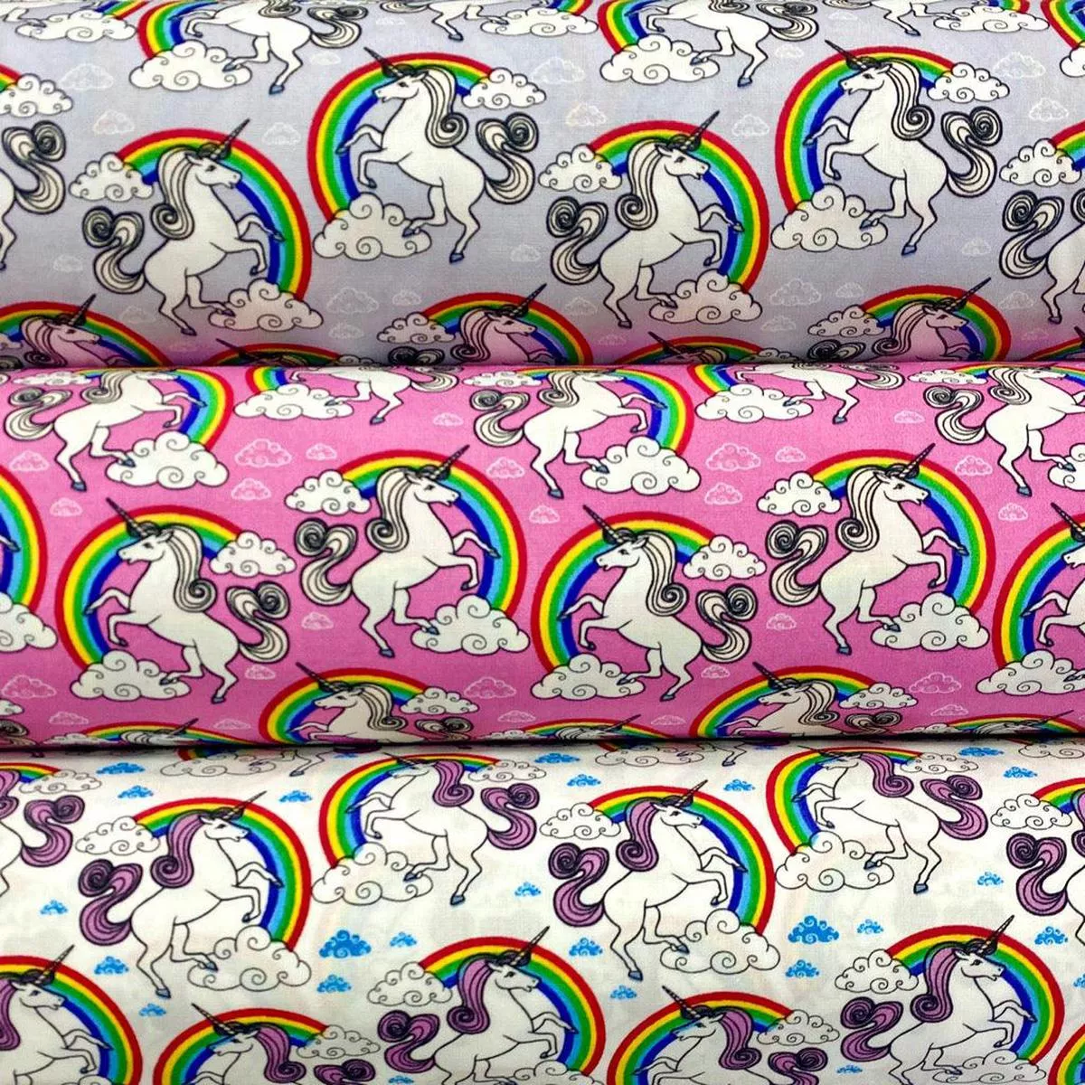 rainbow-unicorns-rose-hubble-cotton-poplin-fabric Rainbow Unicorns Rose & Hubble Cotton Poplin Fabric