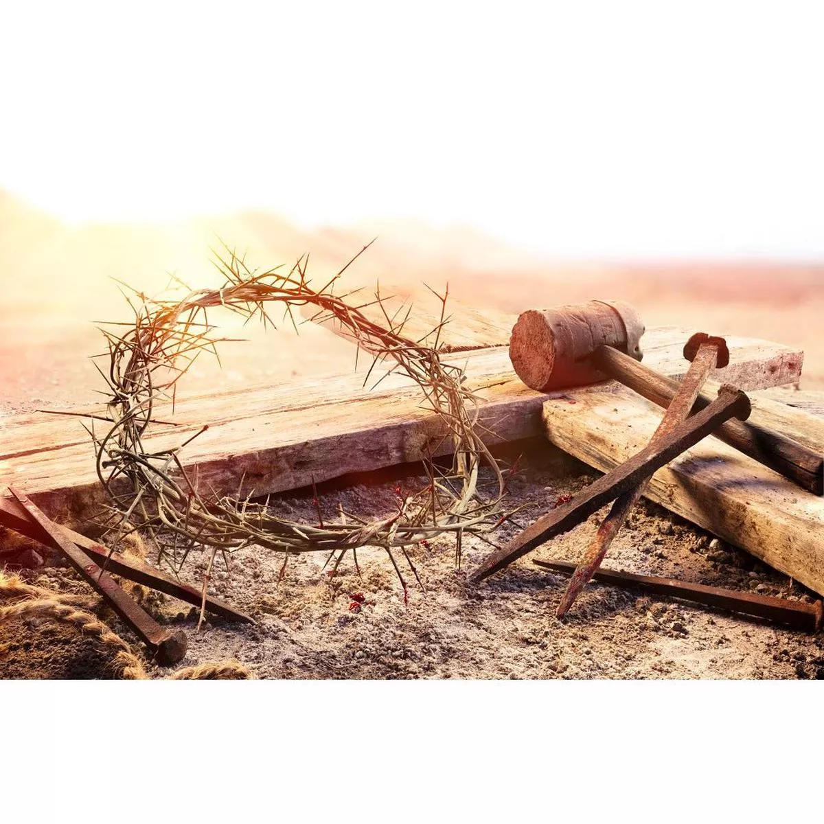 realistic-crucifixion-at-sunset-fabric-panel Realistic Crucifixion At Sunset Fabric Panel