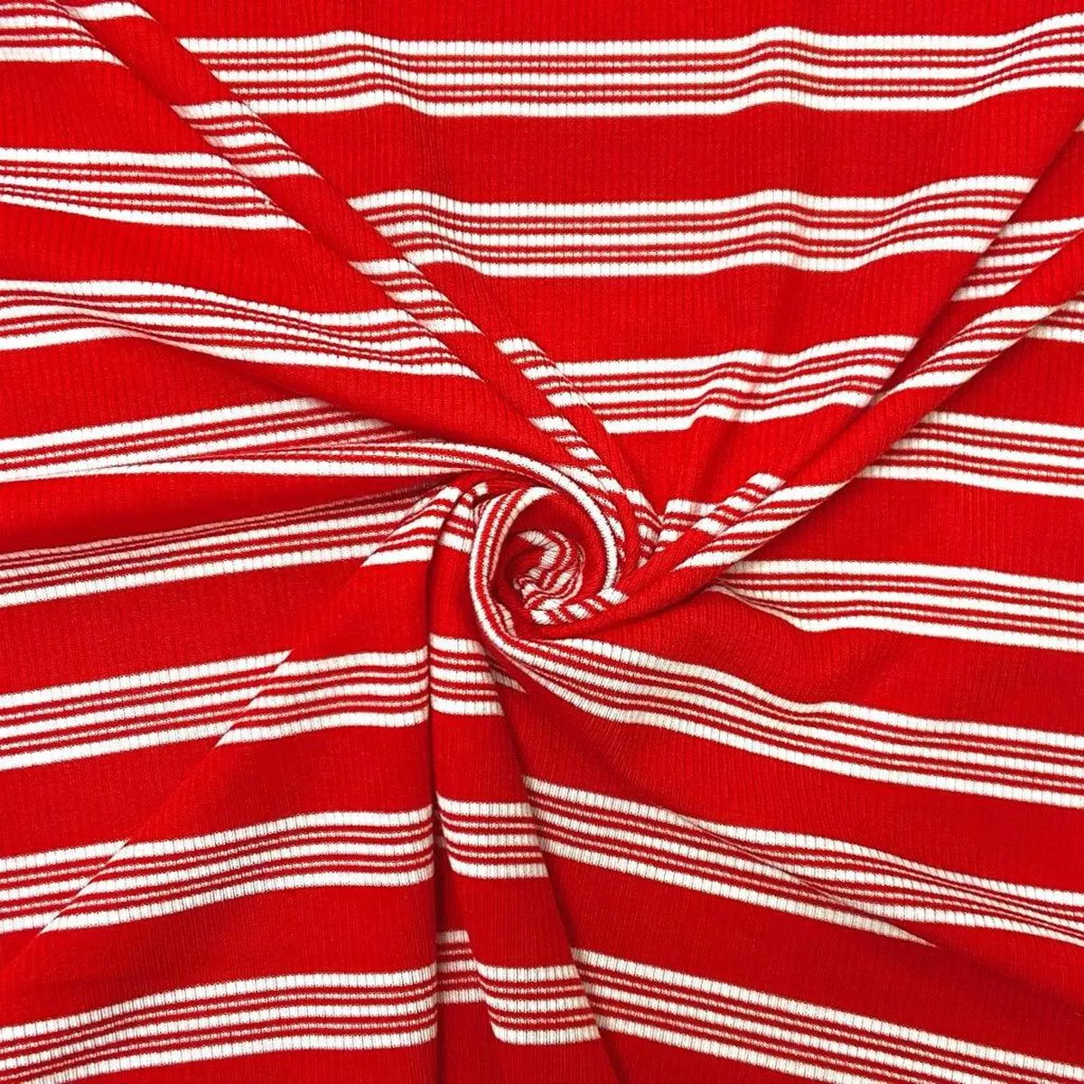 red-white-striped-ribbed-jersey-fabric Red and White Striped Ribbed Jersey Fabric
