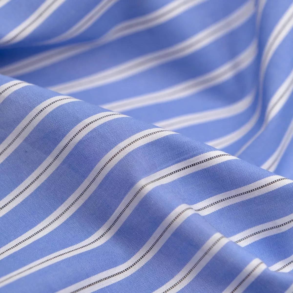 route-stripe-cotton-shirting-cornflower Route Stripe Cotton Shirting – Cornflower