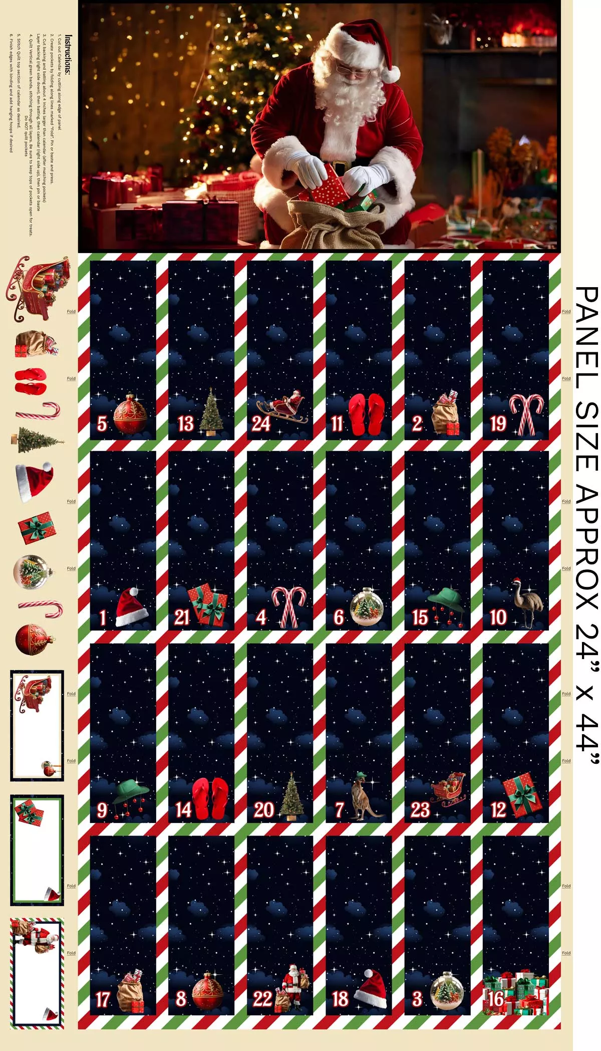 Santa In Oz ‘Advent Calendar’ Panel (O)