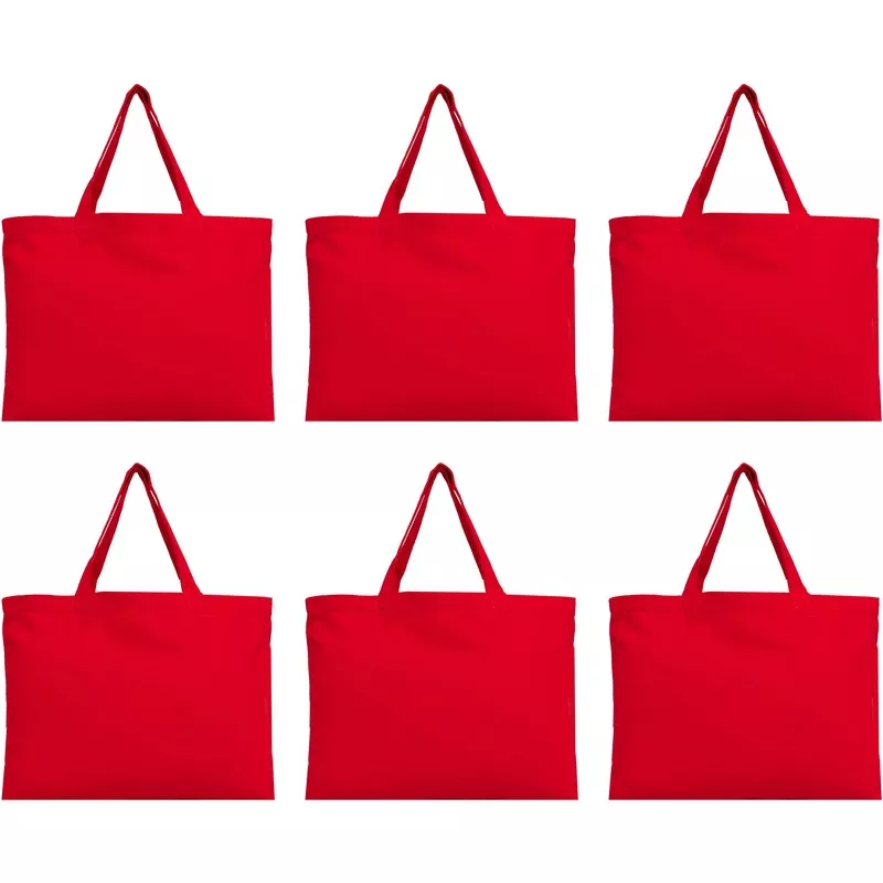 six-pack-canvas-totes-red-100-cotton-12-16 Six Pack of Canvas Totes – Red – 100% Cotton – 12×16
