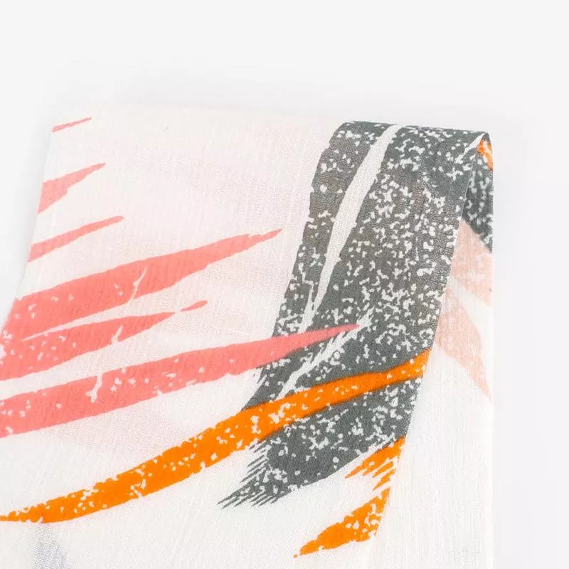 slash-leaf-cotton-muslin-orange-pink Slash leaf Cotton Muslin – Orange/Pink
