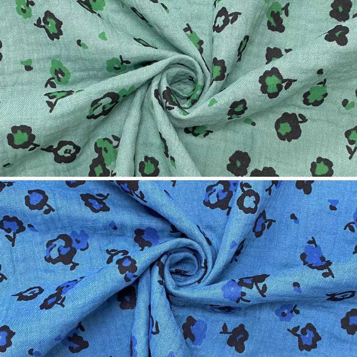 small-falling-flowers-double-gauze-fabric Small Falling Flowers Double Gauze Fabric