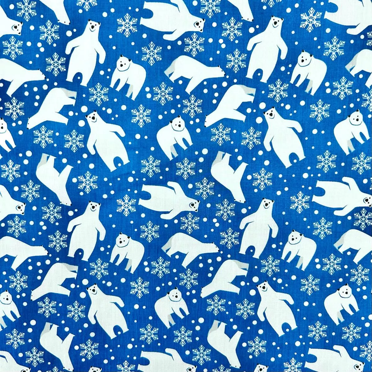 snowflake-bears-polycotton-fabric Snowflake Bears Polycotton Fabric