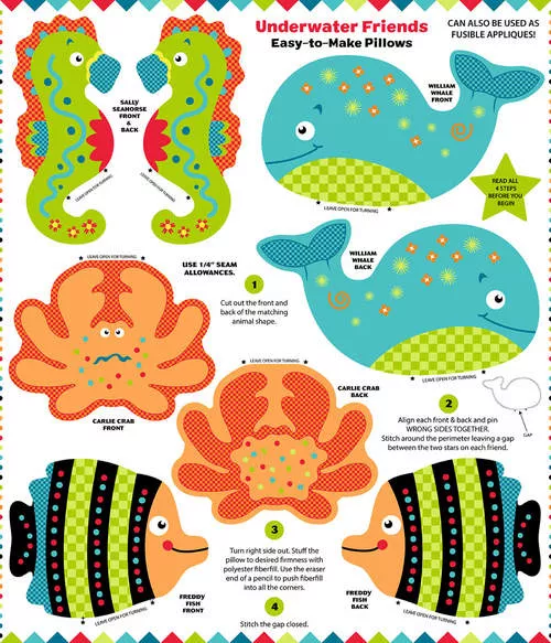 snuggle-pillows-underwater-friends-panel Snuggle Pillows (Underwater Friends) Panel