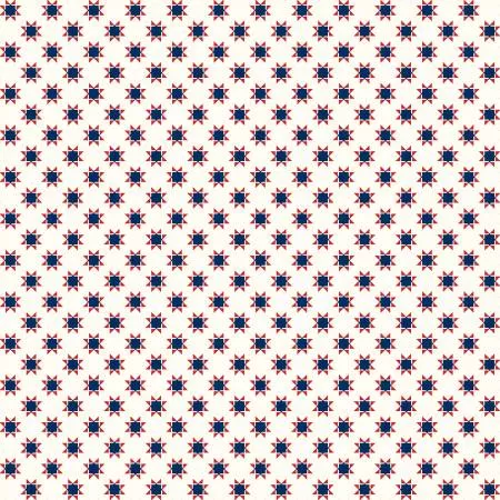 Soft White Tiny Quilt Stars (Blue/Red)-Kimberbell