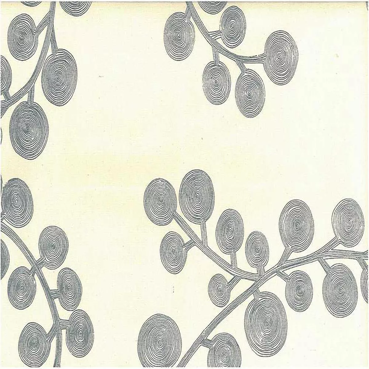Spiral Branch Print Blue Chambray Laura Kiran Fabric