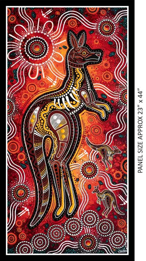 spirit-bush-panel-kangaroo-dreaming Spirit of the Bush Panel (Kangaroo Dreaming)