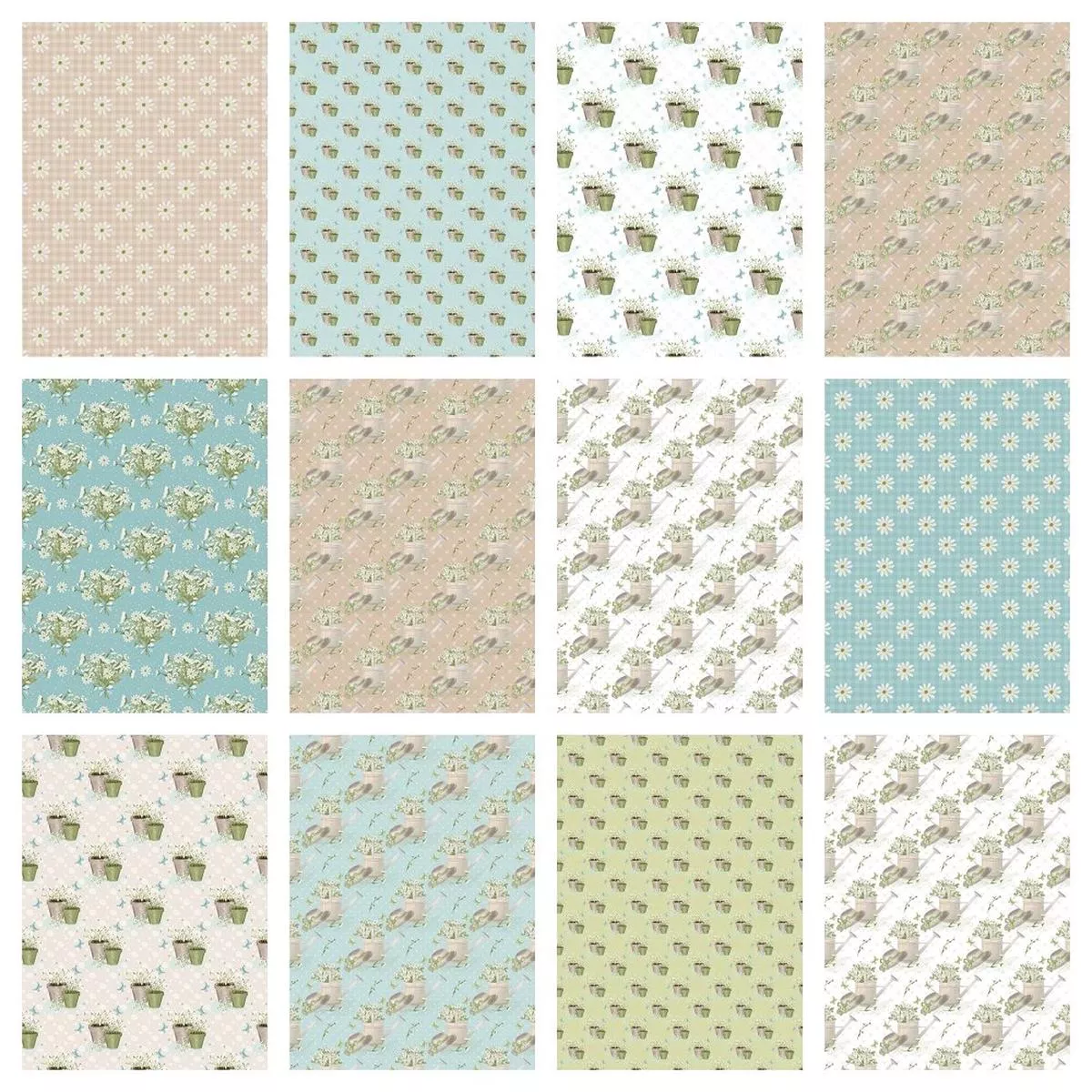 spring-time-daisies-fabric-collection-1-yard-bundle Spring Time Daisies Fabric Collection – 1 Yard Bundle