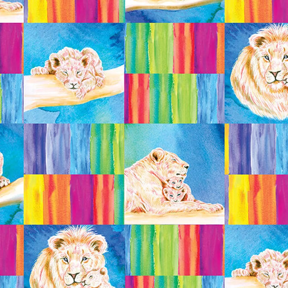 starlight-safari-lion-rainbow-yardage Starlight Safari – Lion Rainbow – Yardage