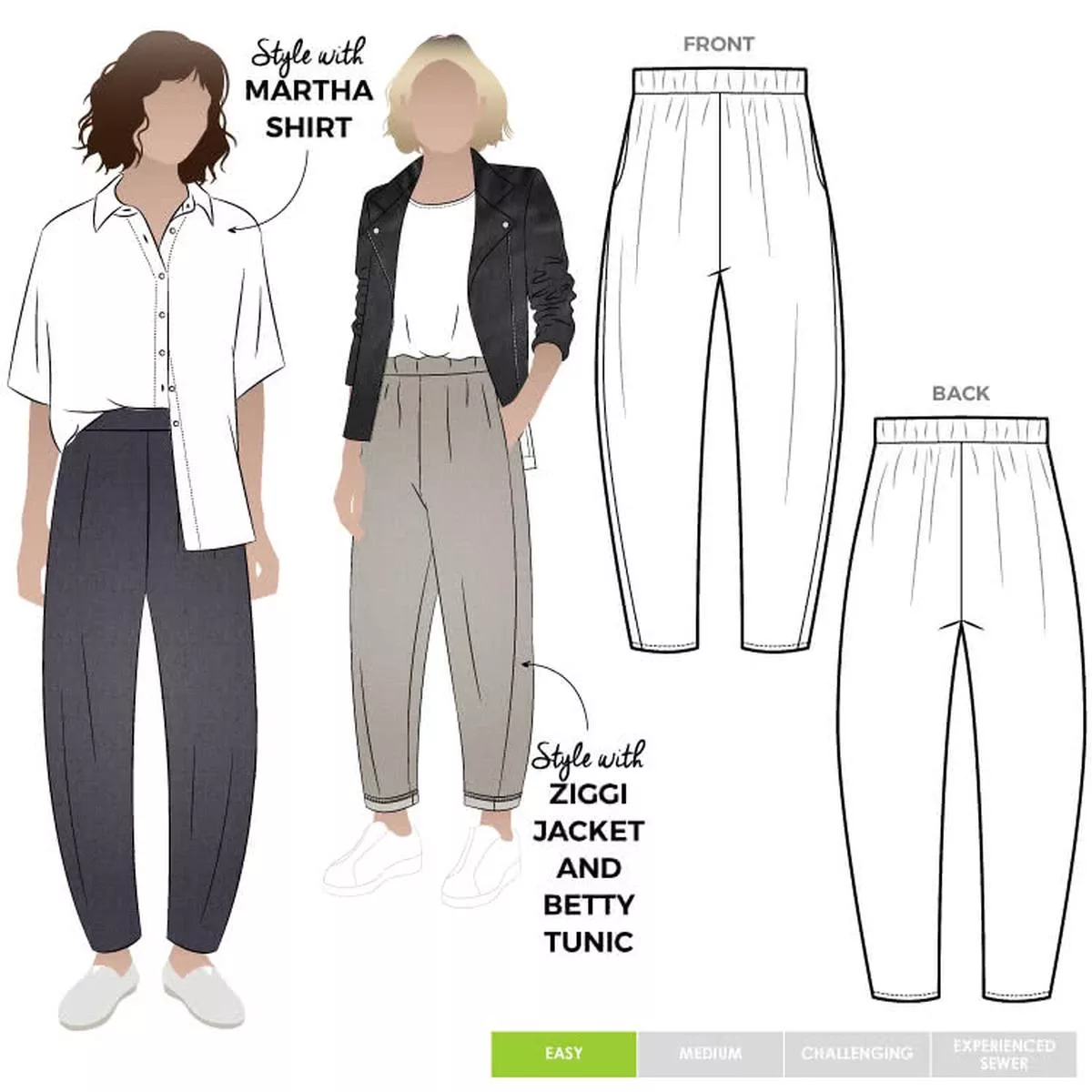 style-arc-bob-woven-pants-size-4-16 Style Arc – Bob Woven Pants – Size 4-16