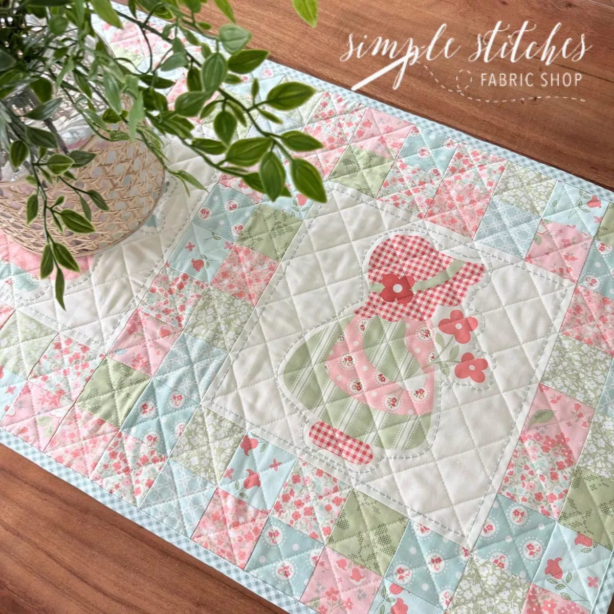 sunbonnet-bloom-grow-runner-kit-green-backing Sunbonnet Bloom & Grow Runner Kit – Green Backing
