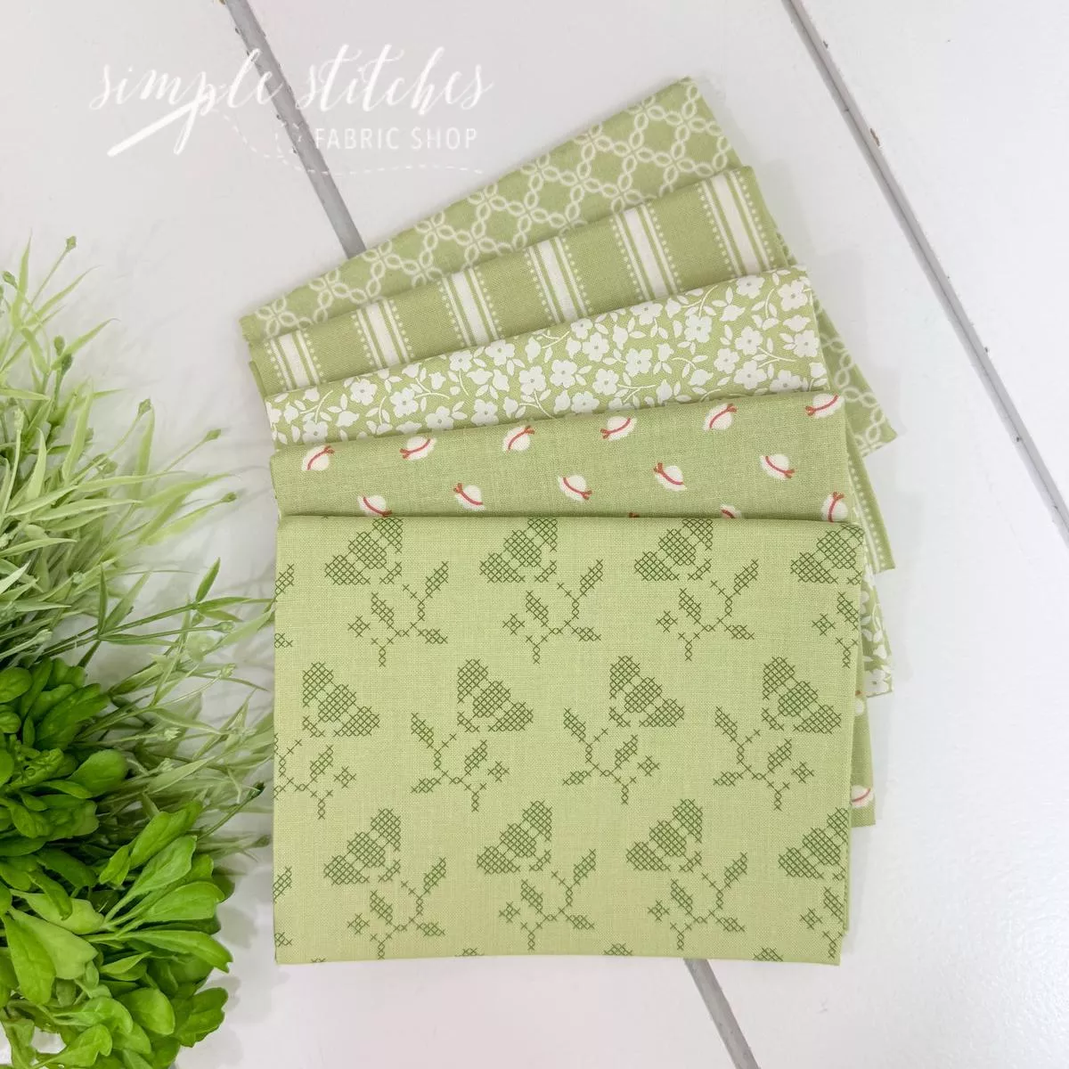 sunbonnet-green-simple-bundle-5-fat-quarters Sunbonnet Green Simple Bundle (5) Fat Quarters