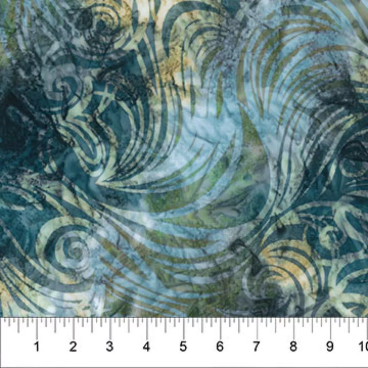 Swirls Teal Blue by Banyan Batiks