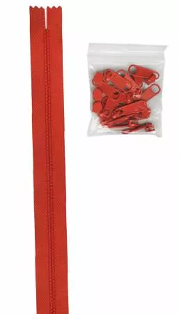 Tangerine - 4 yards Zipper tape and 16 Pulls