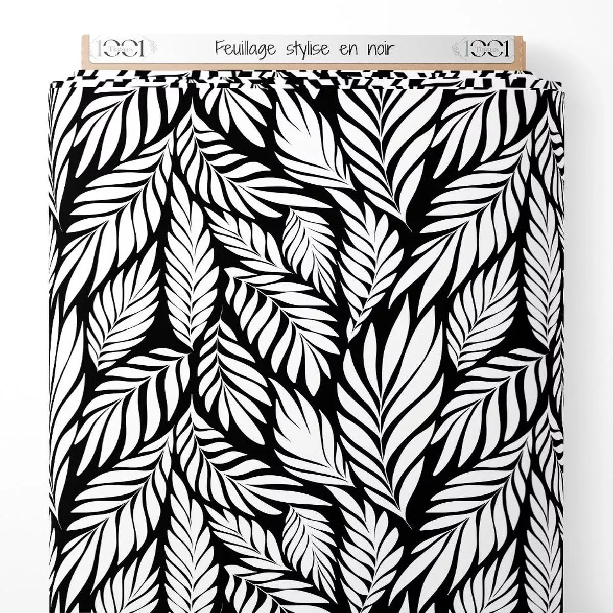 tissu-feuillage-stylis-en-noir Tissu – Feuillage stylis en noir