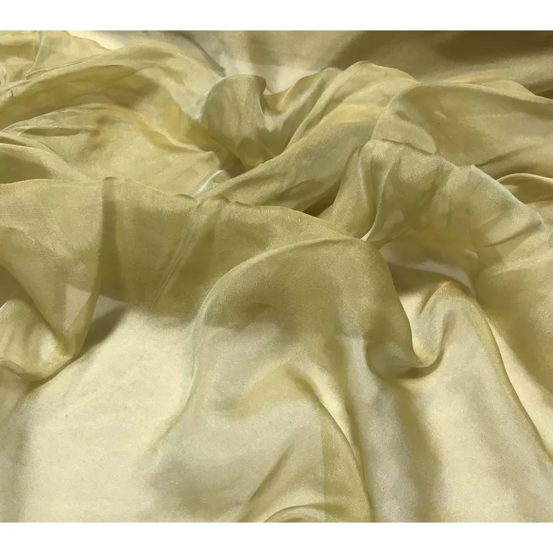 Toasted Pistachio – Iridescent Silk Chiffon