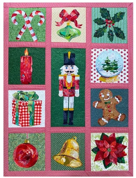 twelve-days-christmas-collage-quilt-pattern Twelve Days of Christmas Collage Quilt Pattern
