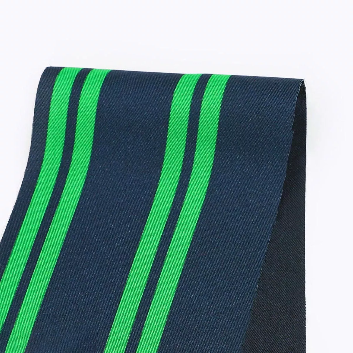 twin-stripe-poly-twill-ink-emerald Twin Stripe Poly Twill – Ink/Emerald