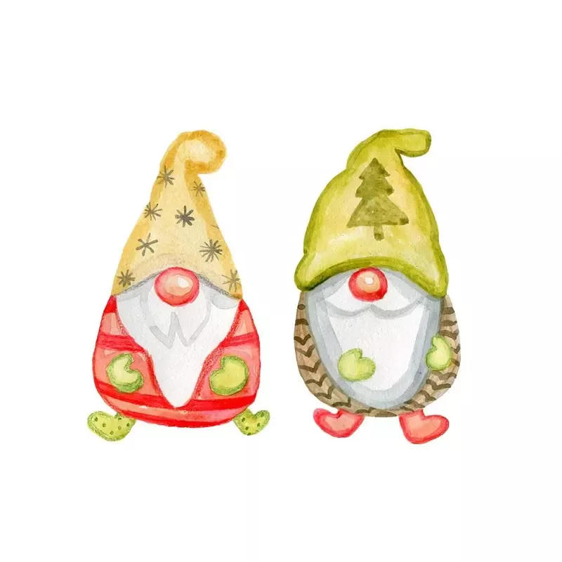 two-cute-forest-gnomes-fabric-panel Two Cute Forest Gnomes Fabric Panel