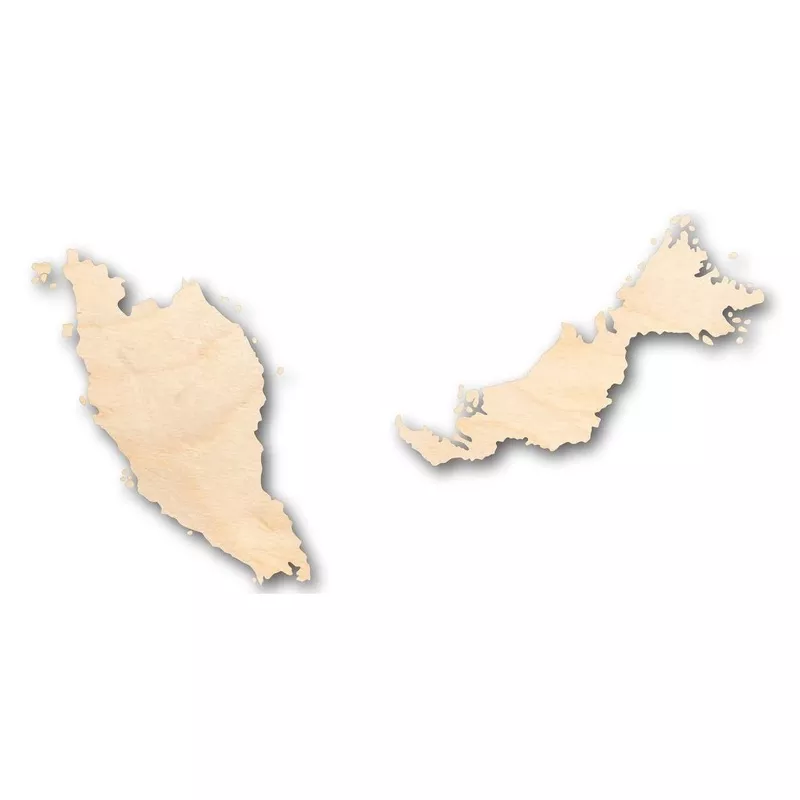 Unfinished Wood Malaysia Shape 2 Pieces – Country – Craft – up to 46″ DIY