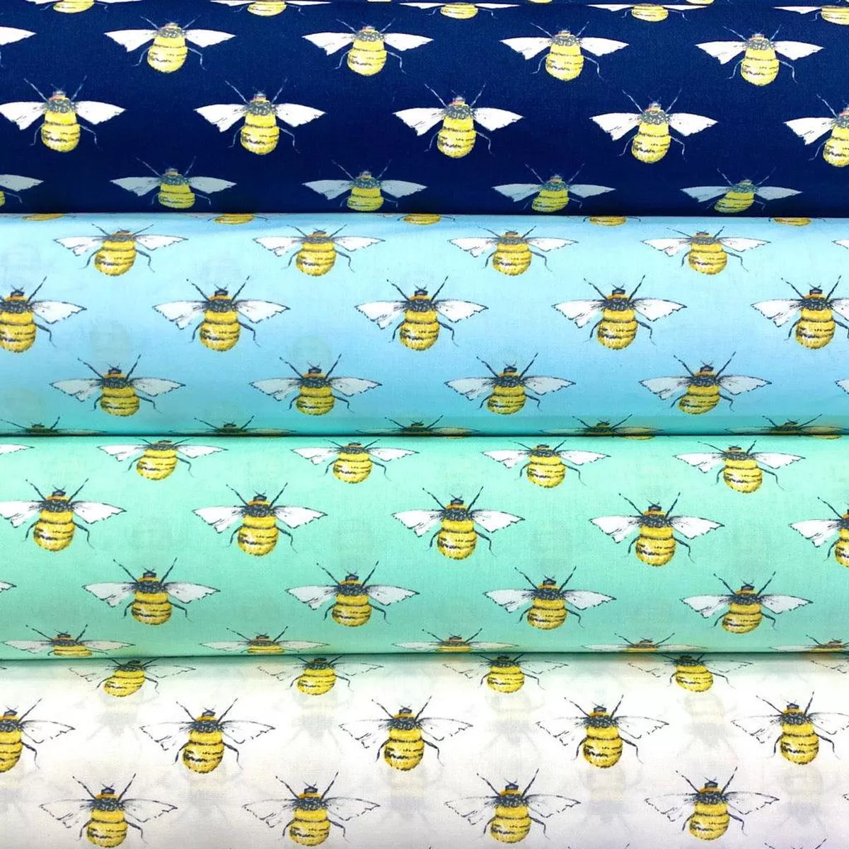 uniform-bumble-bees-rose-hubble-cotton-poplin-fabric Uniform Bumble Bees Rose & Hubble Cotton Poplin Fabric