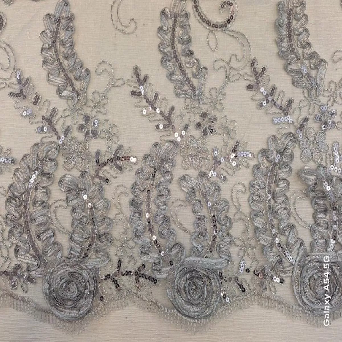 victoria-delicate-embroidered-lace-fabric-in-grey Victoria Delicate Embroidered Lace Fabric in Grey