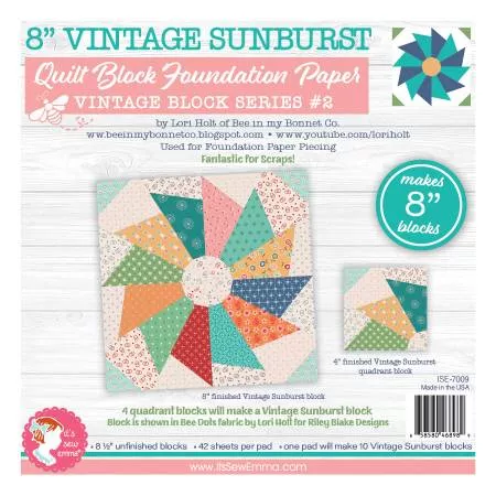 vintage-sunbursts-quilt-block-foundation-papers Vintage Sunbursts Quilt Block Foundation Papers